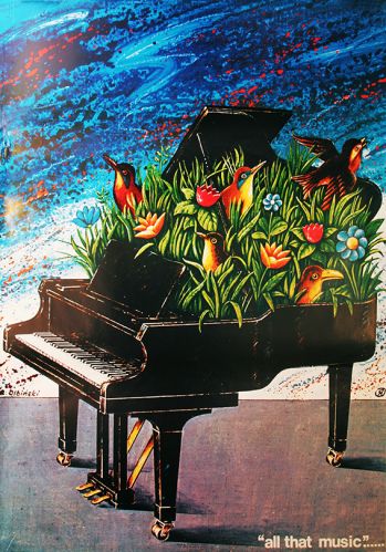 Piano aux fleurs